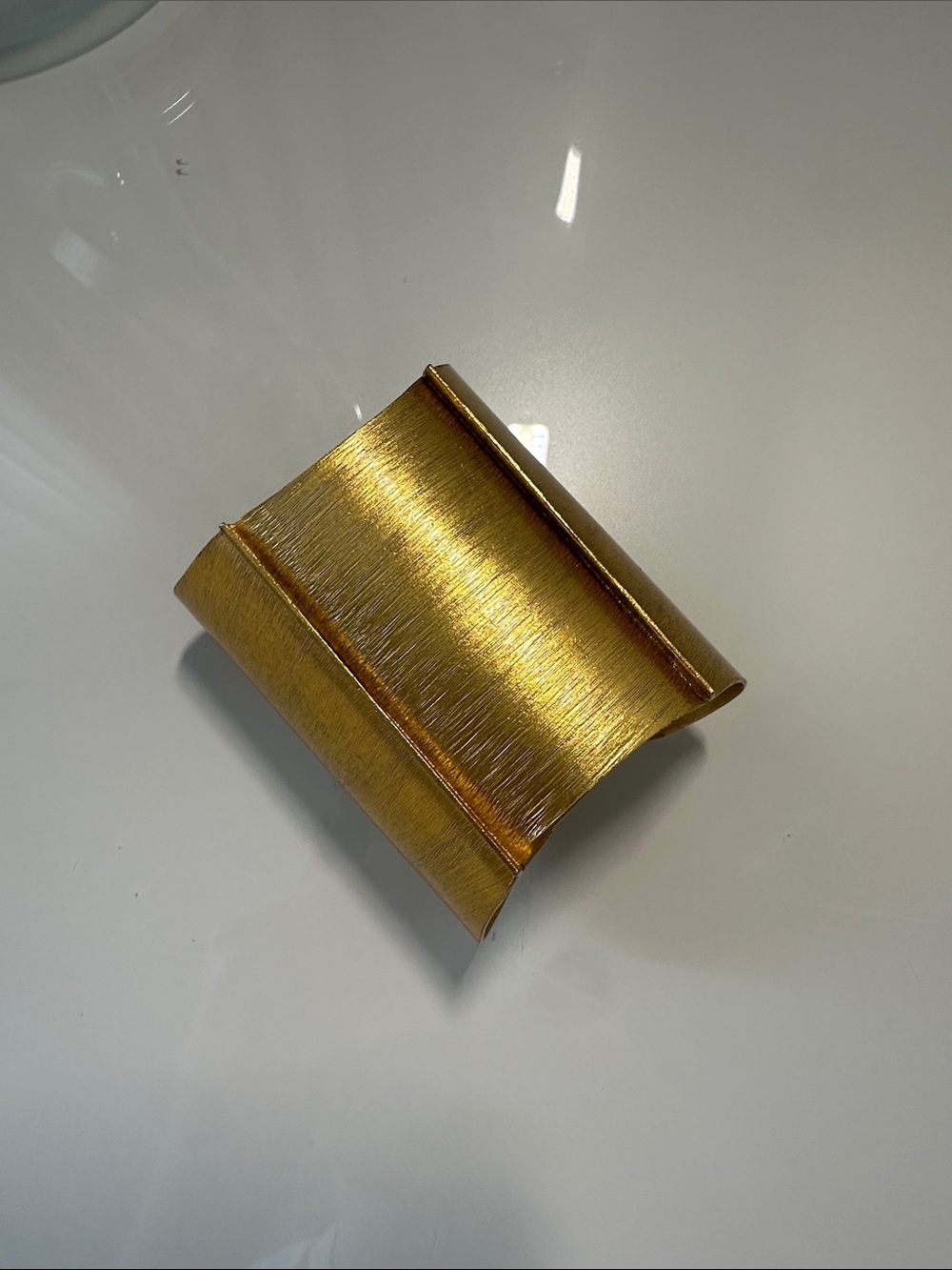 Gold Brushed Metal Cuff Bracelet - Women's Accessory